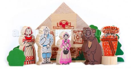 Деревянные игрушки Томик Конструктор Сказки: Маша и медведь