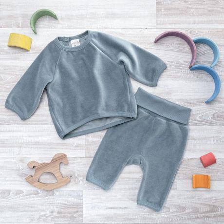 Комплекты детской одежды Mjolk Велюровый комплект Baby Blue