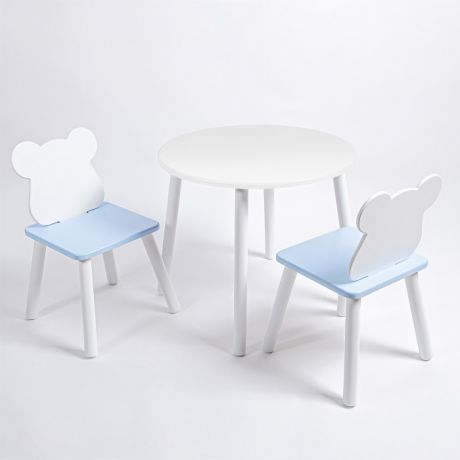 Детские столы и стулья Rolti Baby Комплект детский стол круглый и два стула Мишка