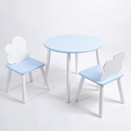 Детские столы и стулья Rolti Baby Комплект детский стол круглый и два стула Облачко