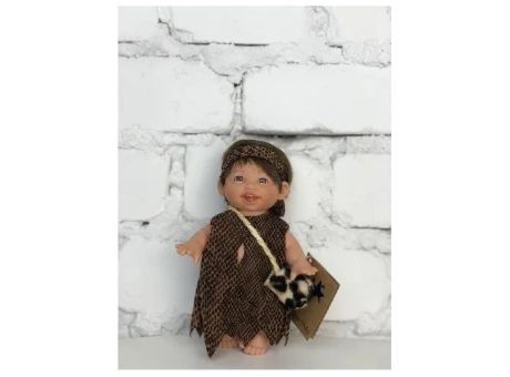 Куклы и одежда для кукол Lamagik S.L. Кукла Гном-троглодит девочка с леопардовой сумкой смеется 18 см