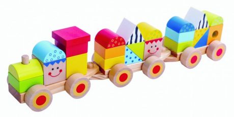 Деревянные игрушки Tooky Toy Развивающий набор Поезд
