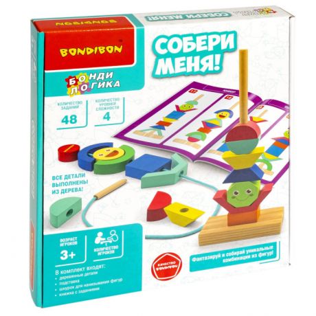 Деревянные игрушки Bondibon Игра настольная Бонди Логика Собери меня!