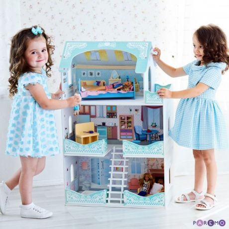 Кукольные домики и мебель Paremo Деревянный кукольный домик Вивьен Бэль с мебелью (7 предметов)