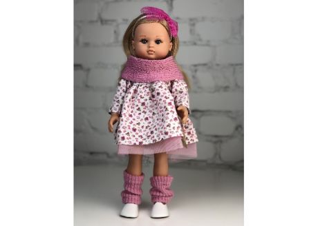 Куклы и одежда для кукол Lamagik S.L. Кукла Нэни в платье с розовом шарфом 42 см