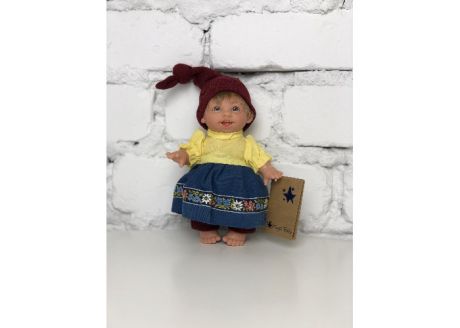 Куклы и одежда для кукол Lamagik S.L. Кукла Джестито Гном девочка улыбается в желтом сарафане 18 см