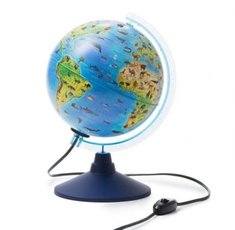 Глобусы Globen Интерактивный глобус зоогеографический детский с подсветкой 250 мм INT12500306