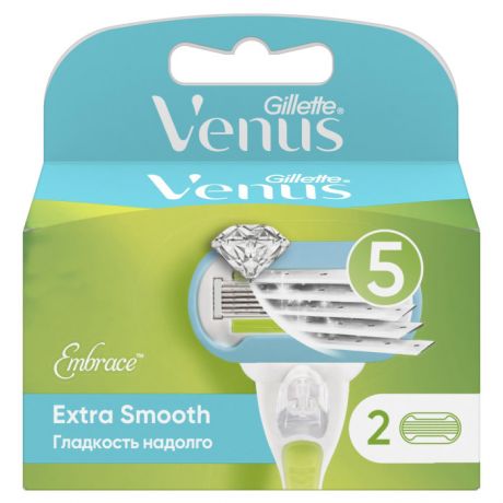 Косметика для мамы Venus Сменные кассеты для женской бритвы Extra Smooth 5 лезвий 2 шт.