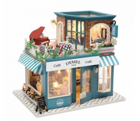 Кукольные домики и мебель Hobby Day Интерьерный конструктор Известные кафе мира Caffe Demel с подсветкой
