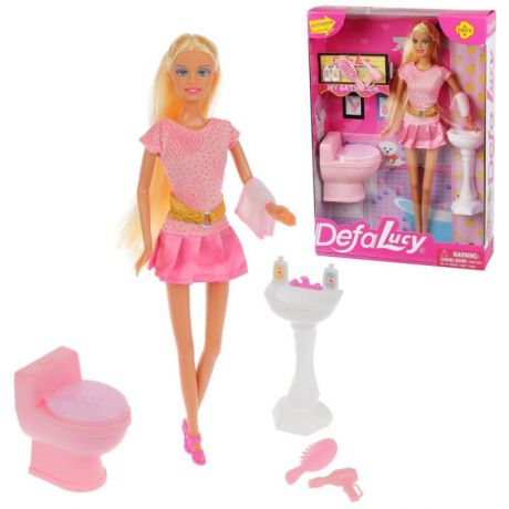 Куклы и одежда для кукол Defa Набор Ванная с куклой Lucy (9 предметов)