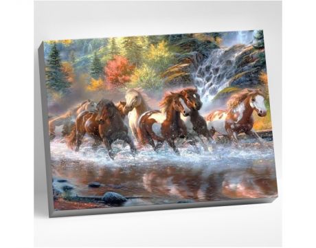 Картины по номерам Molly Картина по номерам Лошади у Водопада 40х50 см