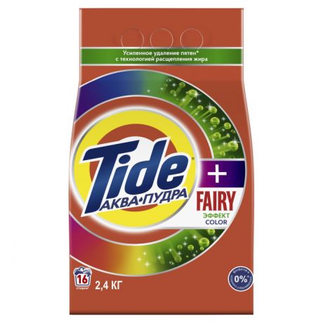 Бытовая химия Tide Стиральный порошок Tide Аквапудра + Fairy Effect Color 2,4 (16 стирок)