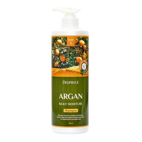 Косметика для мамы Deoproce Увлажняющий шампунь для волос с маслом арганы Shampoo Argan Silky Moisture 1000 мл