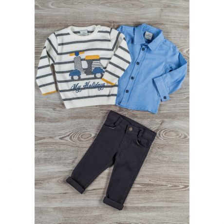 Комплекты детской одежды Cascatto Комплект для мальчика (брюки, рубашка, джемпер) G-KOMM18