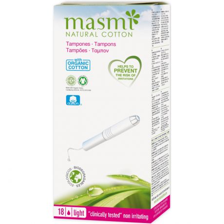 Гигиенические прокладки Masmi Natural Cotton Гигиенические тампоны с аппликатором Mini 18 шт.