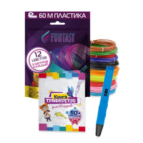 Наборы для творчества Funtasy Набор 3D-ручка Ryzen+ABS-пластик 12 цветов + Книжка с трафаретами