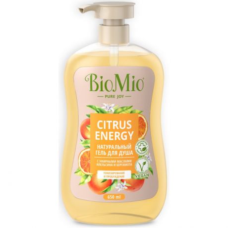 Косметика для мамы BioMio Натуральный гель душа с эфирными маслами апельсина и бергамота 650 мл