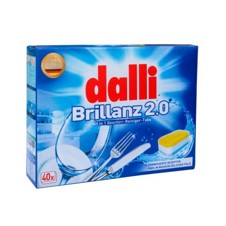 Бытовая химия Dalli Таблетки для посудомоечных машин All in 1 Brillanz 40 шт.