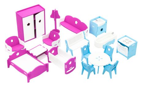 Кукольные домики и мебель Alatoys Кукольная мебель (17 предметов)