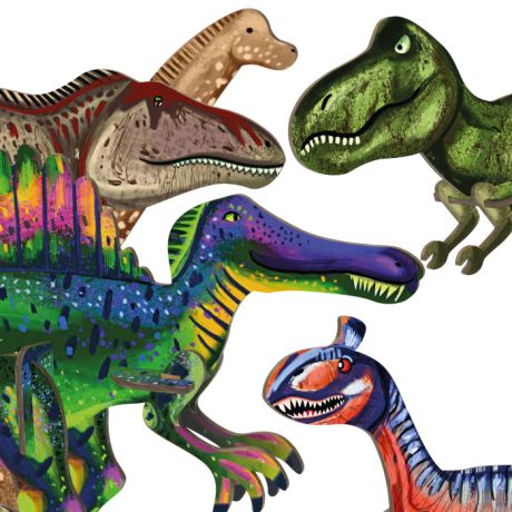 Сборные модели Кувырком 3Д модели Самые большие динозавры 5 дино + растения