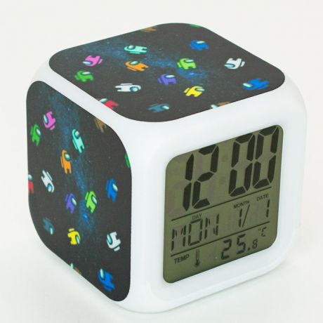 Часы Kids Choice Будильник Among Us Space с подсветкой