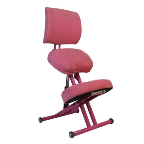 Кресла и стулья Олимп Коленный стул повышенной мягкости со спинкой и газлифтом СК2-2 ГЛ (розовый корпус)