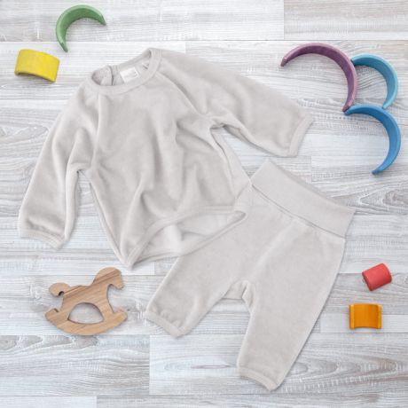 Комплекты детской одежды Mjolk Велюровый комплект White Sand