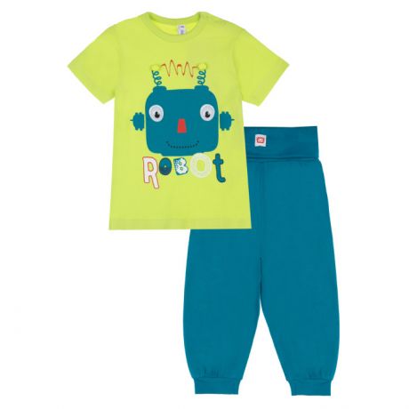 Комплекты детской одежды Playtoday Комплект трикотажный для мальчиков Robots newborn-baby (футболка, брюки)