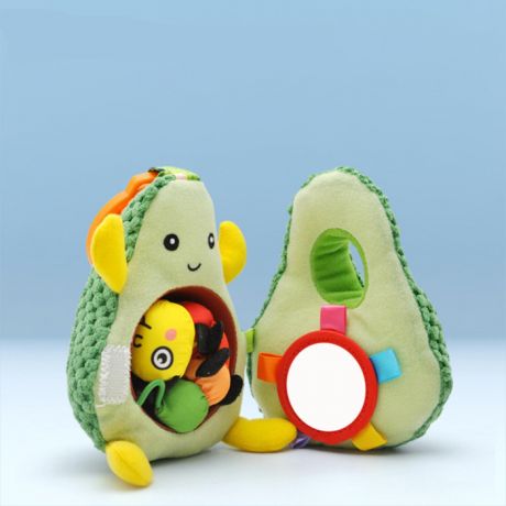 Подвесные игрушки Sharktoys мягкая развивающая с набором погремушек Авокадо