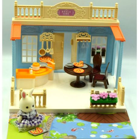 Кукольные домики и мебель Sharktoys Koala Town Кукольный домик с мебелью и куклой фигуркой животного Кухня