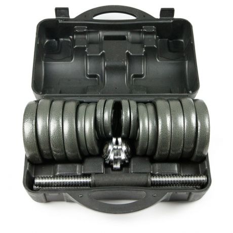 Спортивный инвентарь Atlas Sport Набор металлических гантелей в чемодане 30 кг