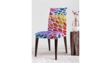 Аксессуары для мебели JoyArty Декоративный чехол на стул Радужное цветение со спинкой велюровый