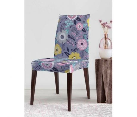 Аксессуары для мебели JoyArty Декоративный чехол на стул Круглогодичные цветы со спинкой велюровый