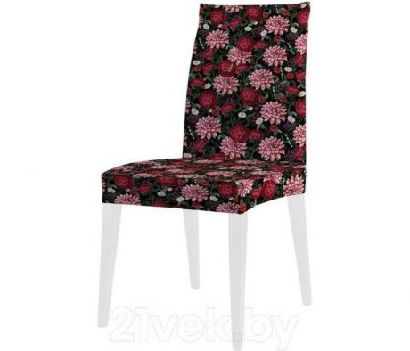 Аксессуары для мебели JoyArty Декоративный чехол на стул Алые и розовые букеты со спинкой велюровый