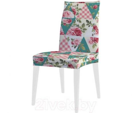 Аксессуары для мебели JoyArty Декоративный чехол на стул Цветы в треугольниках со спинкой велюровый