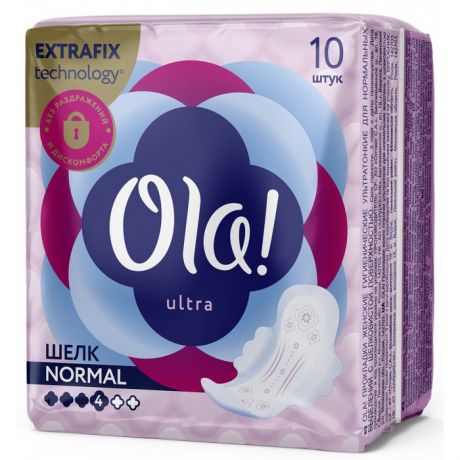 Гигиенические прокладки Ola! ULTRA NORMAL Прокладки женские ультратонкие Шелковистая поверхность 10 шт. 10 упаковок