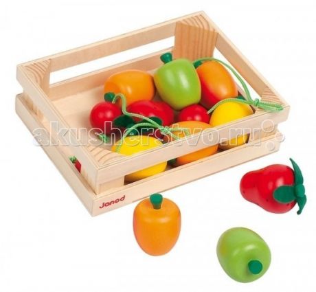 Деревянные игрушки Janod Набор фруктов в ящике 12 элементов