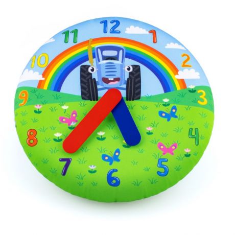 Часы Мультифан Часы настенные детские Синий Трактор надувные малые 30 см