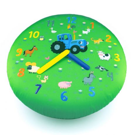 Часы Мультифан Часы настенные детские Синий Трактор надувные большие 50 см