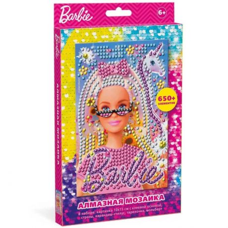 Наборы для творчества Barbie Алмазная мозаика Dreams 10х15 см