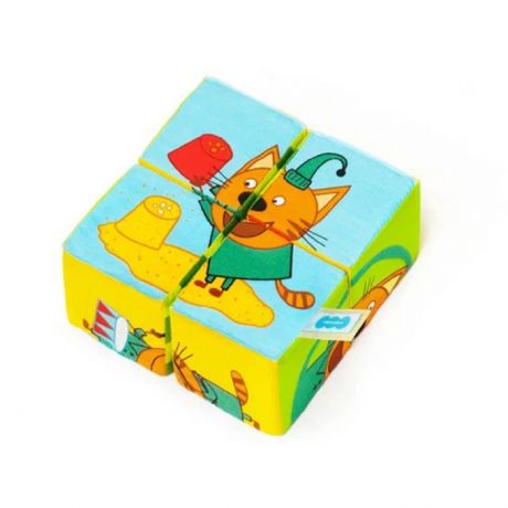 Развивающие игрушки Мякиши мягкая Кубики Три кота Собери Компота