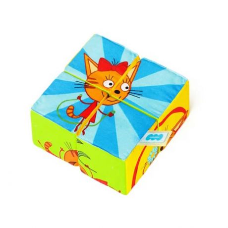 Развивающие игрушки Мякиши мягкая Кубики Три кота Собери Карамельку