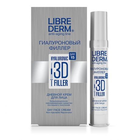 Косметика для мамы Librederm Гиалуроновый 3D филлер крем для лица дневной SPF 15 30 мл