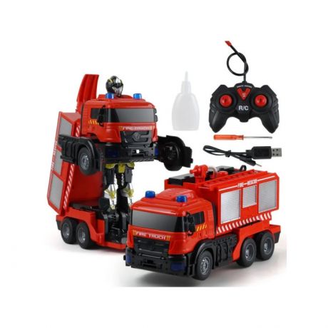 Роботы Sharktoys Машинка-трансформер Пожарная машина на пульте управления