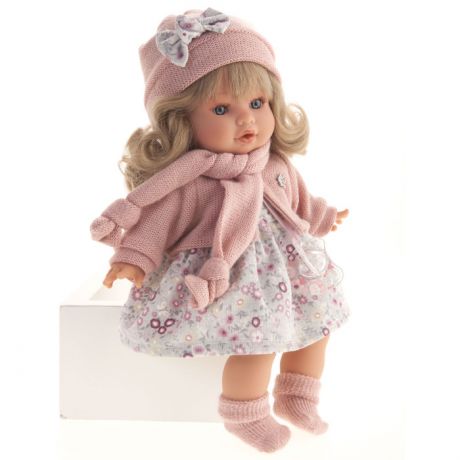 Куклы и одежда для кукол Munecas Antonio Juan Кукла озвученная Марисела в розовом  мягконабивная 30 см
