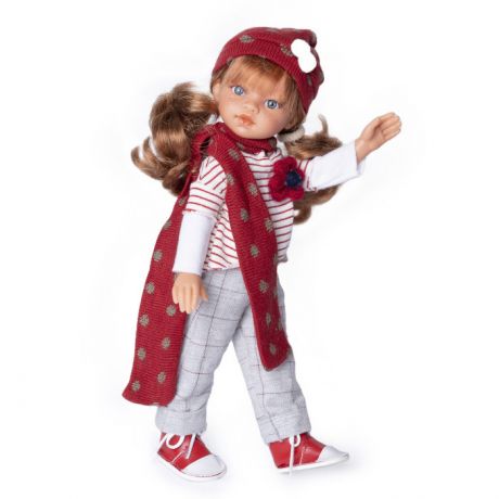 Куклы и одежда для кукол Munecas Antonio Juan Кукла девочка Эльвира в красном кэжуал образе 33 см
