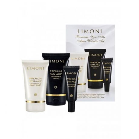 Косметика для мамы Limoni Premium Syn-Ake Anti-Wrinkle Care Set Набор Cream 50 мл + Eye Cream 25 мл + Light Cream 50 мл