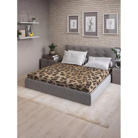 Простыни Ambesonne Натяжная простыня на полутораспальную кровать Леопардовое окружение 200х140 см