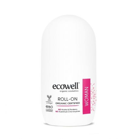 Косметика для мамы Ecowell Органический шариковый дезодорант для женщин Roll-On organic sertified 75 г