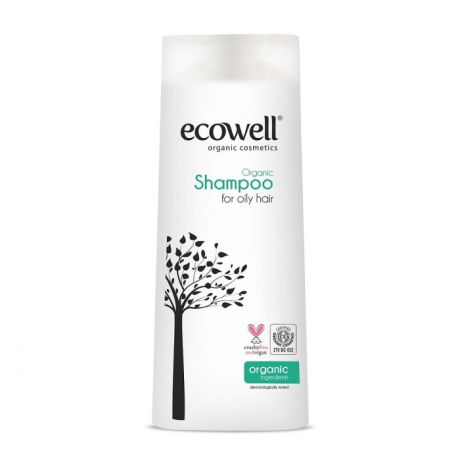 Косметика для мамы Ecowell Органический шампунь для жирных волос for oily hair 300 мл